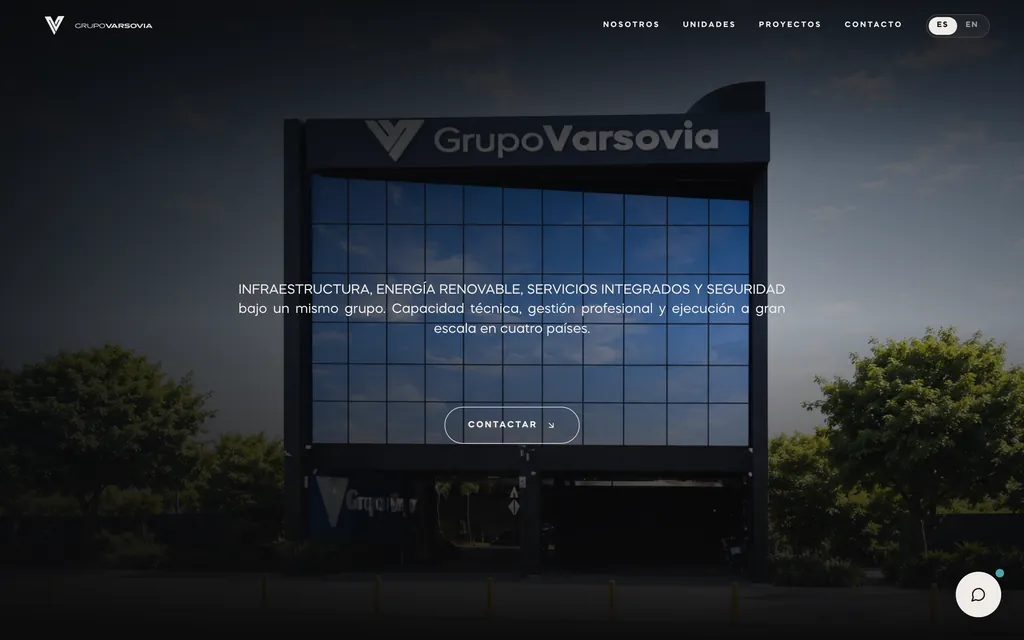 Portada de Grupo Varsovia con la sede y el titular corporativo
